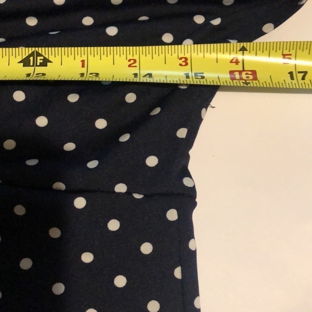 Crop top by Polly & Esther, navy with white polka dots, small - Picture 7 of 9